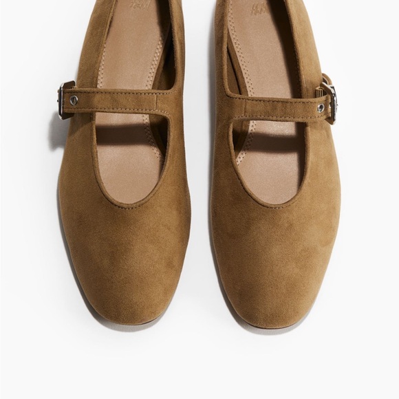 H&M Shoes - Brown Suede Mary Jane Flats